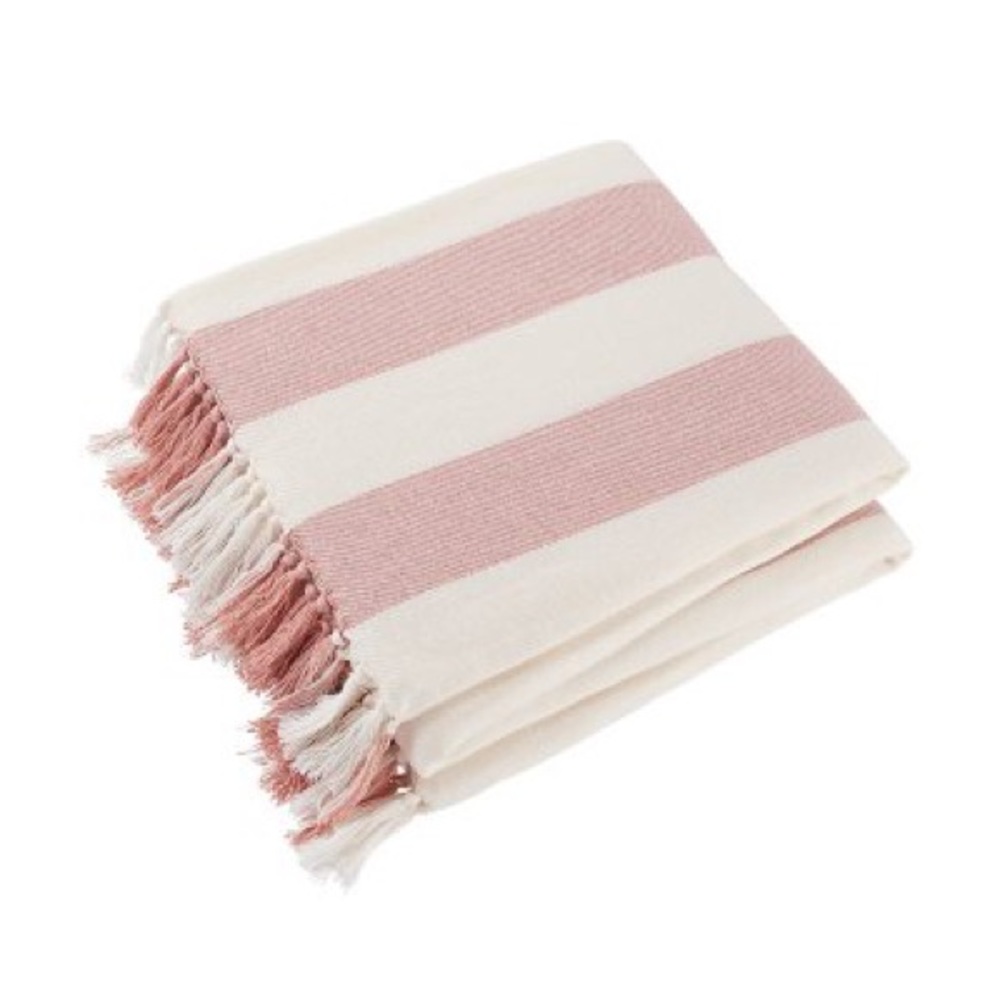 Member's Mark Cotton Stripe Throw with Tassels, 60" x 70"